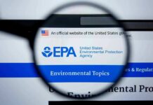 EPA website through magnifying glass showing Environmental Topics