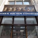 Federal Election Commission building entrance with awning.