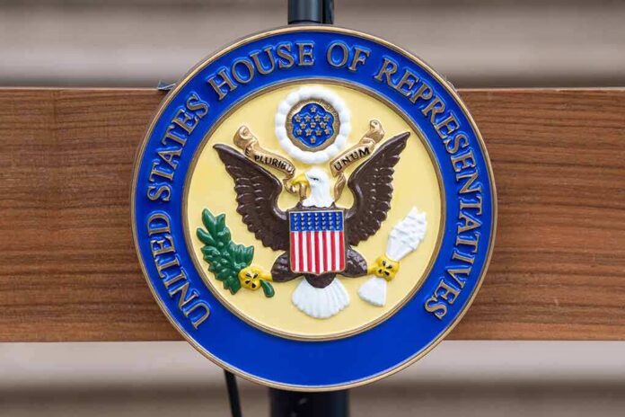 1890335218 featured image United States House of Representatives emblem on a podium.