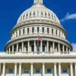 US Capitol building with American flag flying