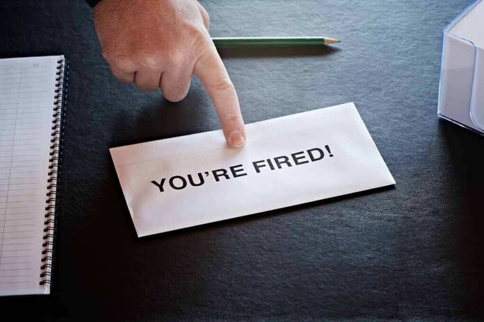 70617409 featured image Envelope with "YOU'RE FIRED!" and pointing finger.
