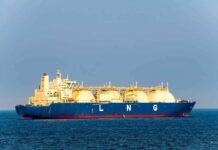 LNG tanker ship sailing on open sea
