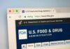 FDA website on a computer screen