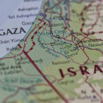 Map showing Gaza Strip and parts of Israel