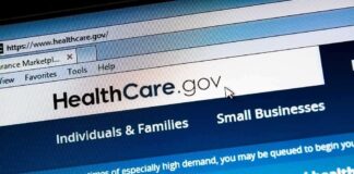Screenshot of the HealthCare.gov website with enrollment information