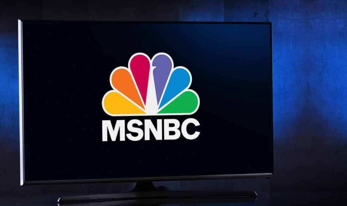 MSNBC logo displayed on a television screen