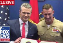 Hero Marine’s SHOCKING Reenlistment Stuns Pentagon Hero Marine's SHOCKING Reenlistment Stuns Pentagon
