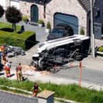 First footage released after deadly train and school minibus crash in Belgium