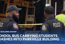 School Bus Carrying Disabled Kids Suffers Horrific Crash School bus carrying Maryland School for the Blind students crashes into Parkville building