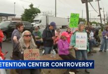 Protesters clash with ICE agents outside Newark, NJ detention center amid hunger strike