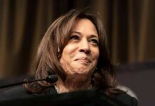Kamala Makes Embarrassing Blunder as She Relaunches Radical 2028 Platform woman speaking at a podium
