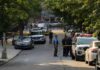 Repeat Offender With 14 Prior Arrests CAUGHT Attacking Women Police officers secure a residential street with patrol cars and yellow tape