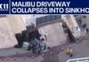 Sinkhole forms after driveway collapses at Malibu beachfront home