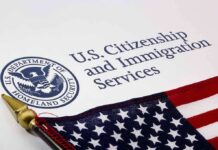 Small Metal Cages Discovered Outside ICE Detention Center U.S. Citizenship and Immigration Services document with American flag