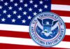 ICE Gunfire Ignites Austin Uproar U.S. immigration and customs enforcement seal on American flag