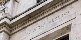 Federal Reserve building facade in white marble