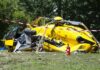 News Crew Chopper CRASHES – City Stunned! yellow helicopter crash scene on grassy field