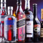 El-Sayed Senate Hopeful Vandalized Liquor Store Assorted liquor bottles arranged in a row