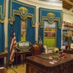 Trump Used Elaborate Plot To Switch Planes Oval Office-style desk and decor in a museum display