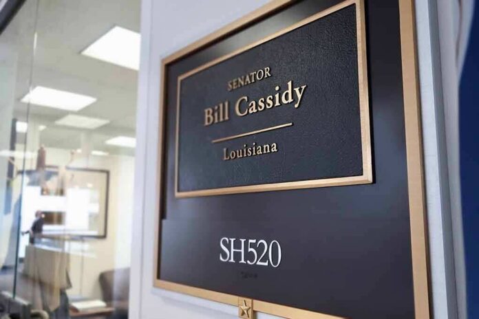 shutterstock_1403042636 Office door plaque with senator name and room number