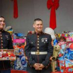 Jeremy London with another U.S. Marine at a toy drive event