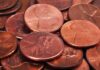 pile of copper pennies with heads side up