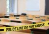 CTV Video Captures High School SHOOTING! Empty classroom with police tape across desks