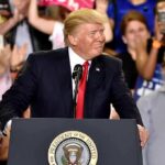 Trump’s Irish Whiskey Announcement Brings Raucous Applause Donald Trump at a podium during a rally