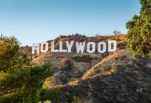 Hollywood Sign on a sunlit hillside