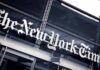 NYT Pins Cornell Rape On Trump The New York Times sign on a glass building facade