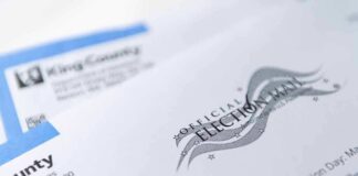 Official election mail envelopes with county label
