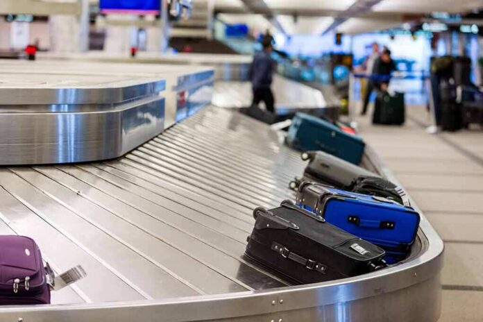 shutterstock_227875015 Luggage on an airport baggage carousel