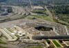 The Pentagon building with surrounding highways and parking lots